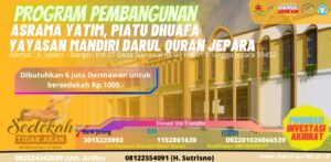 Read more about the article Pembangunan Gedung Asrama Yatim, Dhuafa Yayasan Mandiri Darul Qur’an Jepara dimulai